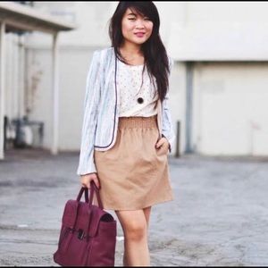 J. Crew tan high elastic waisted skirt